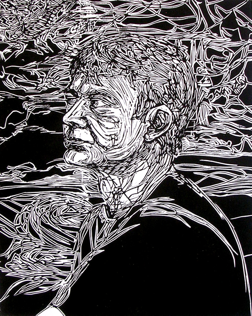 Aaron Drew, 'Marcus Michels' 17 x 13, woodcut